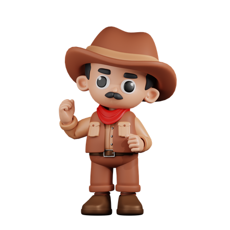 Cowboy donnant des félicitations  3D Illustration