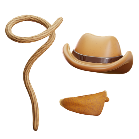 Itens essenciais para cowboys  3D Icon