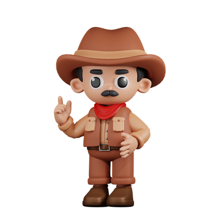 Cowboy Giving Advise  3D Illustration