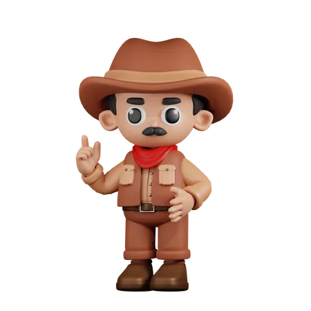 Cowboy Giving Advise  3D Illustration