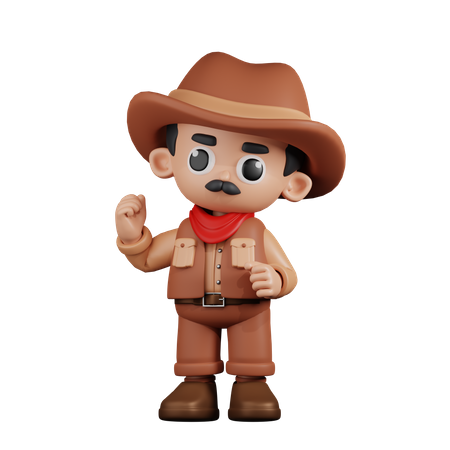 Cowboy Giving Congratulations  3D Icon