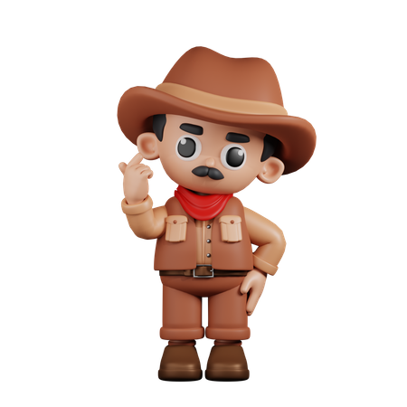 Cowboy Giving Mini Love  3D Icon