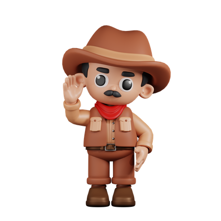 Cowboy Greeting  3D Icon