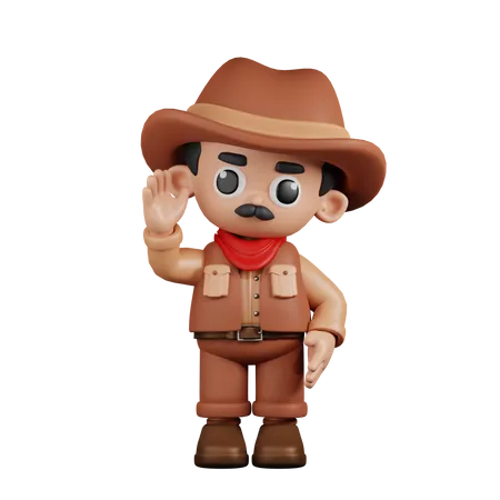 Cowboy Greeting  3D Illustration