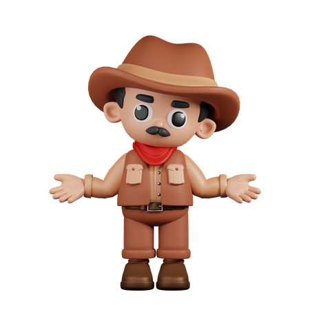 Cowboy Has No Idea  3D Illustration