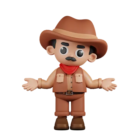 Cowboy Has No Idea  3D Illustration