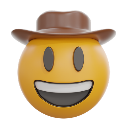 Cowboy Hat Face  3D Icon