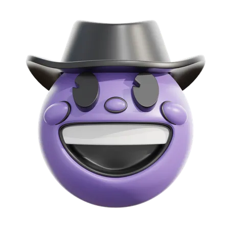 Cowboy hat face  3D Icon