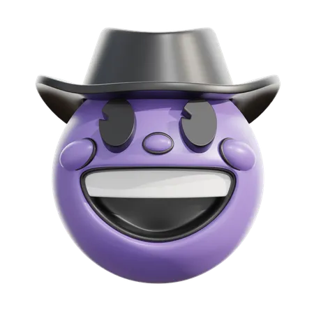 카우보이 모자 얼굴  3D Icon
