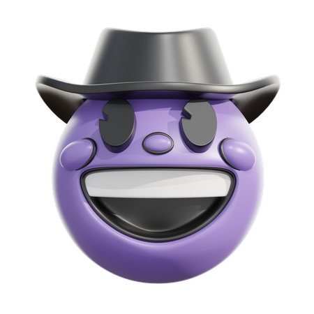 Cowboy hat face  3D Icon