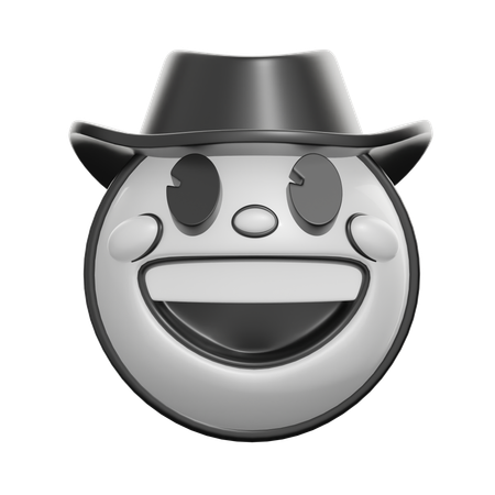 Cowboy Hat Face  3D Icon