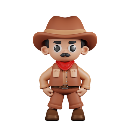 Cowboy In Hero Stance  3D Icon