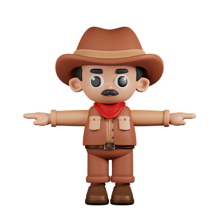 Cowboy In T Pose  3D Icon
