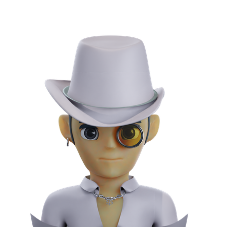 Cowboy is wearing hat  3D Icon