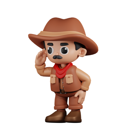 Cowboy Looking  3D Icon