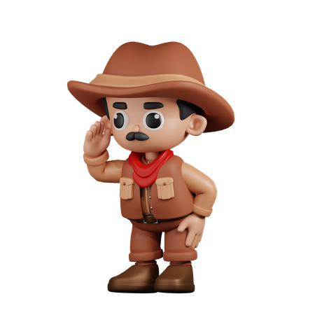 Cowboy Looking  3D Illustration
