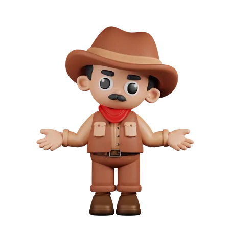 Cowboy não tem ideia  3D Illustration