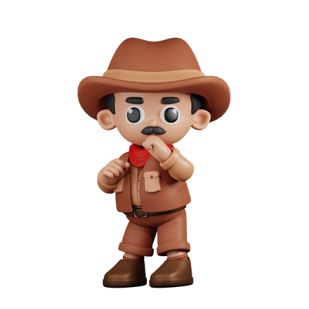 Cowboy prêt à se battre  3D Illustration