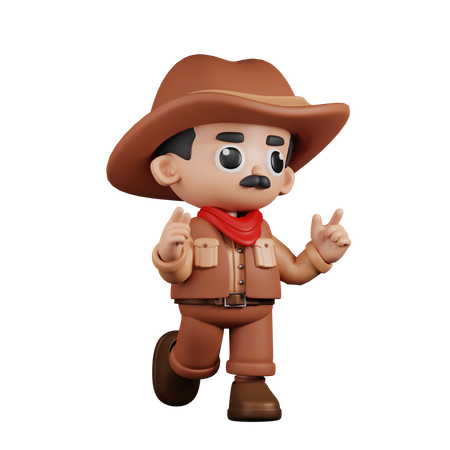 Cowboy se sentindo feliz  3D Illustration