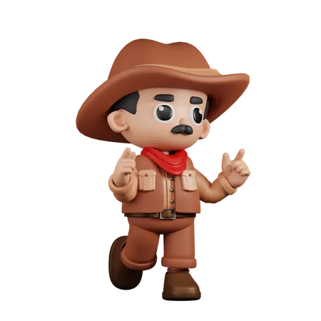 Cowboy se sentindo feliz  3D Illustration