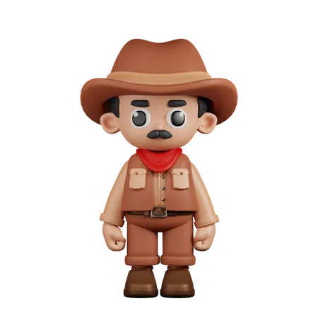 Cowboy Standing  3D Illustration
