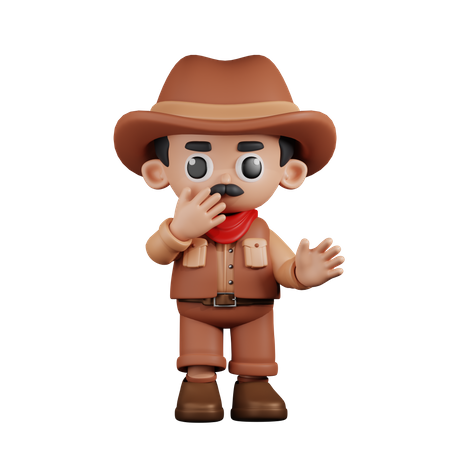 Cowboy surpris  3D Illustration