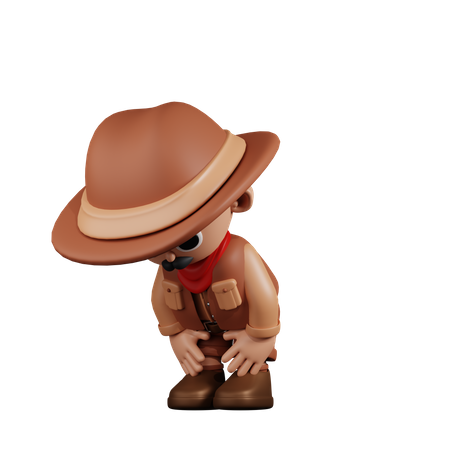 Cowboy Taking A Break  3D Icon