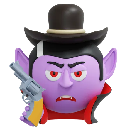 Cowboy Vampire Emoticon 3 D Icon Illustration 3D Icon