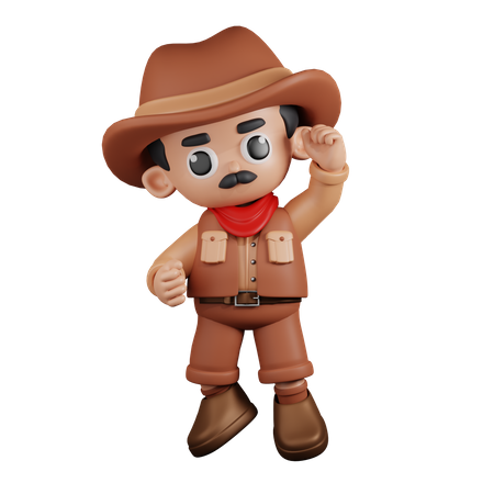 Cowboy With Congrats  3D Illustration