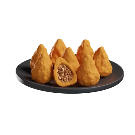 Coxinha de Galinha  3D Illustration