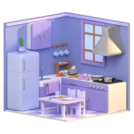 Cozinha  3D Icon