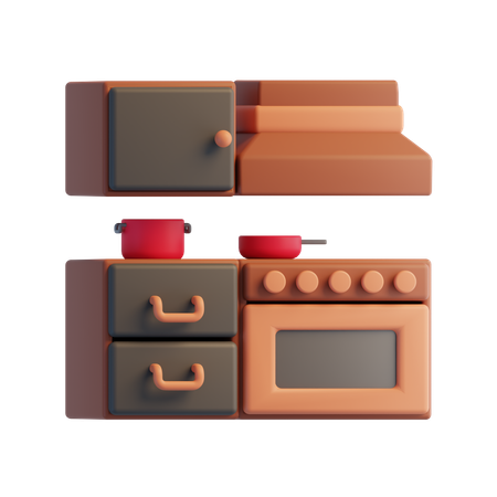 Cozinha  3D Icon