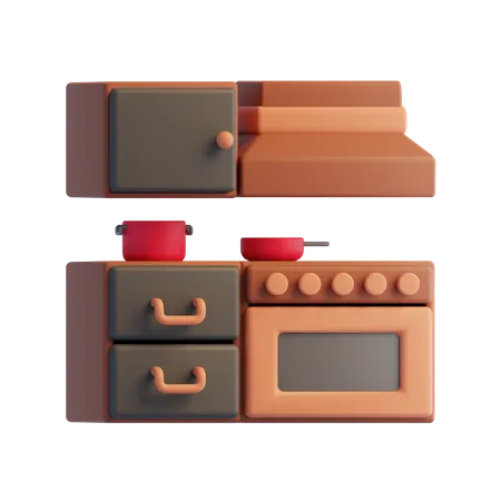 Cozinha  3D Icon