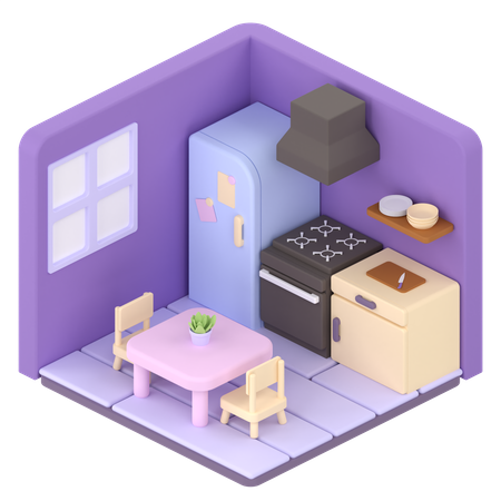 Cozinha  3D Illustration