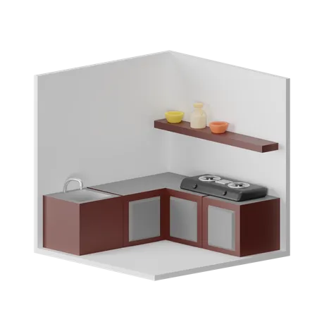 Cozinha  3D Icon