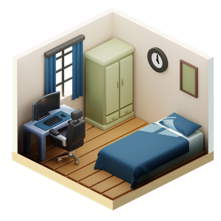 Cozy Bed Room 3D Icon