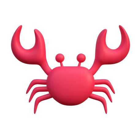 Crab Icon Summer Beach Holiday 3 D Illustration 3D Icon
