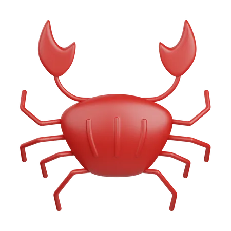 3 D Rendering Crab Isolated Useful For Food Allergen Allergy Disease And Antigen Design Element 3D Icon