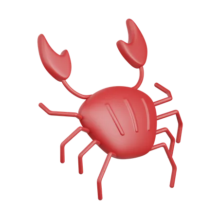 3 D Rendering Crab Isolated Useful For Food Allergen Allergy Disease And Antigen Design Element 3D Icon