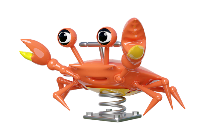 Crab spring rider  3D Illustration