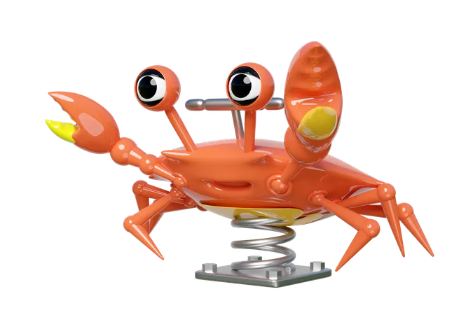 Playground Crab Spring Rider Isolated 3 D Render Illustration 3D Illustration