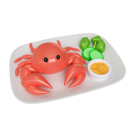 Crabe frit  3D Icon