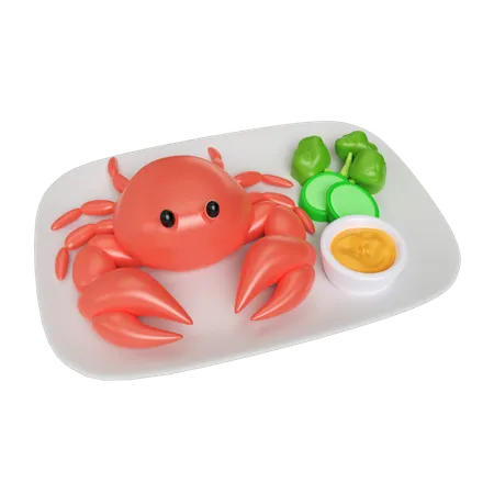 Crabe frit  3D Icon