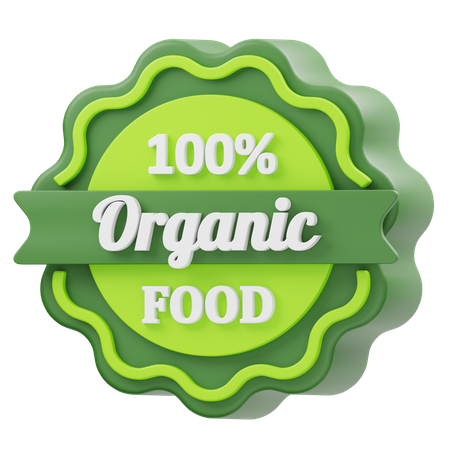 Distintivo de Alimentos 100% Orgânicos  3D Icon