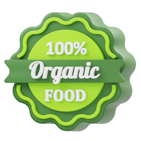 Distintivo de Alimentos 100% Orgânicos  3D Icon