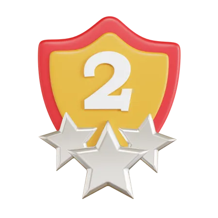 Distintivo de segundo lugar  3D Icon