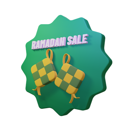 Emblema de venda do Ramadã  3D Illustration