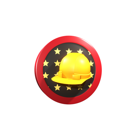 Distintivo do dia do trabalho  3D Icon