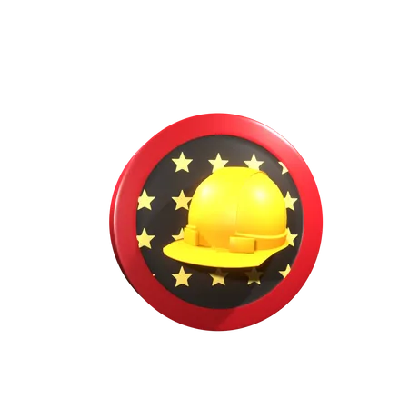 Distintivo do dia do trabalho  3D Icon