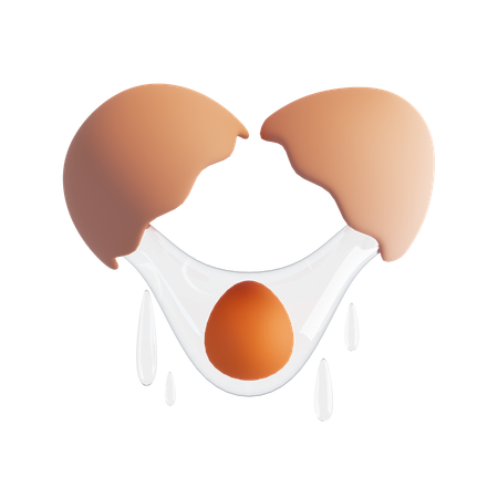 Crack an egg  3D Icon